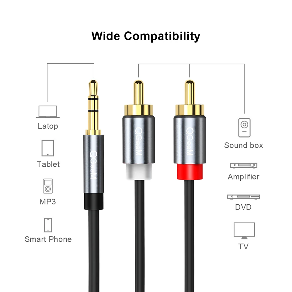 كابل QGeeM RCA، كابل صوتي من 2 - مراجعة Genius Home Cinema وسعره
